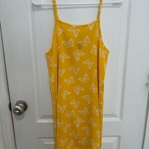 Art Class Yellow Butterfly Slip Dress